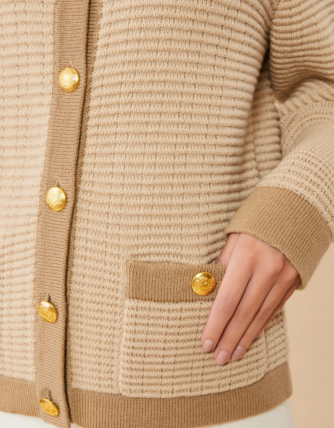 Amelia Sweater Jacket Sand Dollar 2 Amelia Sweater Jacket Sand Dollar - Image 2