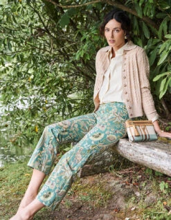 Maren Kick Flare Pant Mystic Moss Bird -Spartina Store 979368m