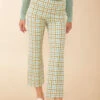 Maren Kick Flare Pant Mystic Moss Check