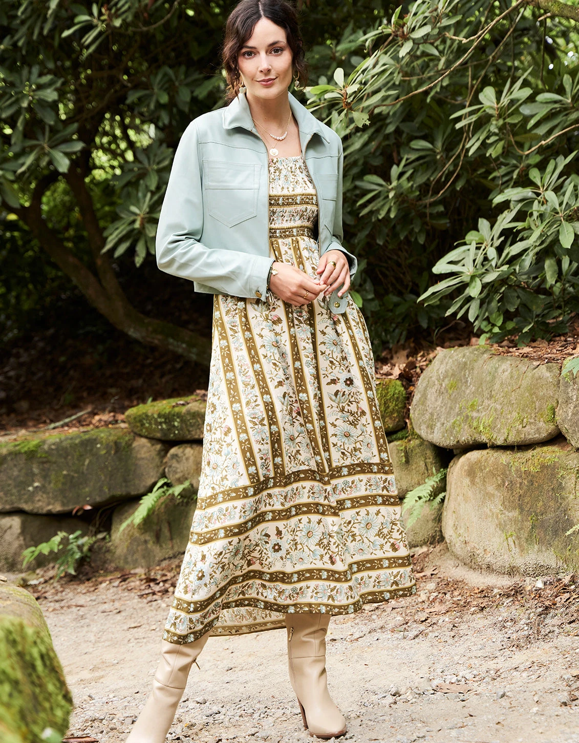 Saylor Midi Dress Mystic Moss Flower 1 Saylor Midi Dress Mystic Moss Flower