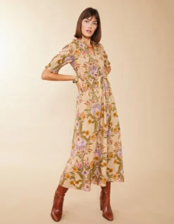 Tatum Midi Dress Mystic Moss Motif