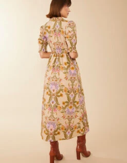 Tatum Midi Dress Mystic Moss Motif -Spartina Store 980142c