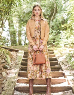 Tatum Midi Dress Mystic Moss Motif -Spartina Store 980142m