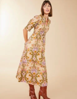 Tatum Midi Dress Mystic Moss Motif -Spartina Store 980142n