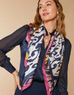 Midi Silk Scarf Bascom Ikat