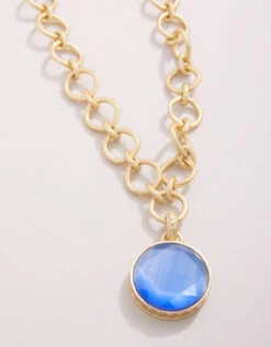 Naia Chunky Necklace 20" Optic Blue