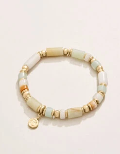 Stone Stretch Bracelet 7mm Frosty Green