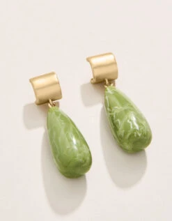 Dew Drop Earrings Frosty Green