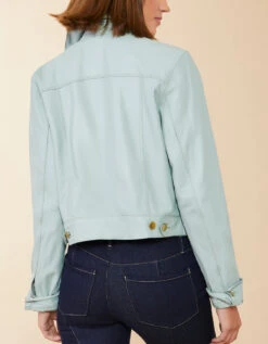 Hayden Burnished Leather Jacket Spartina Sea Foam -Spartina Store 981118b