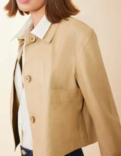 Penelope Leather Jacket Sand