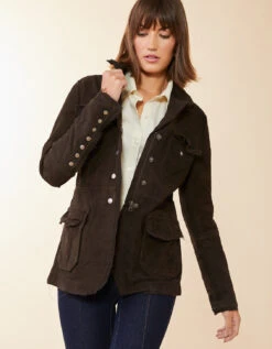 Meryl Washed Suede Jacket Sable -Spartina Store 981279b
