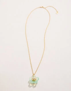 Yarrow Flower Necklace 18" Sea Foam 7 Yarrow Flower Necklace 18" Sea Foam -Spartina Store 981477b