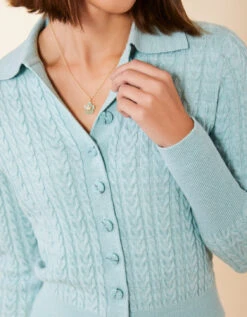 Yarrow Flower Necklace 18" Sea Foam 9 Yarrow Flower Necklace 18" Sea Foam -Spartina Store 981477o